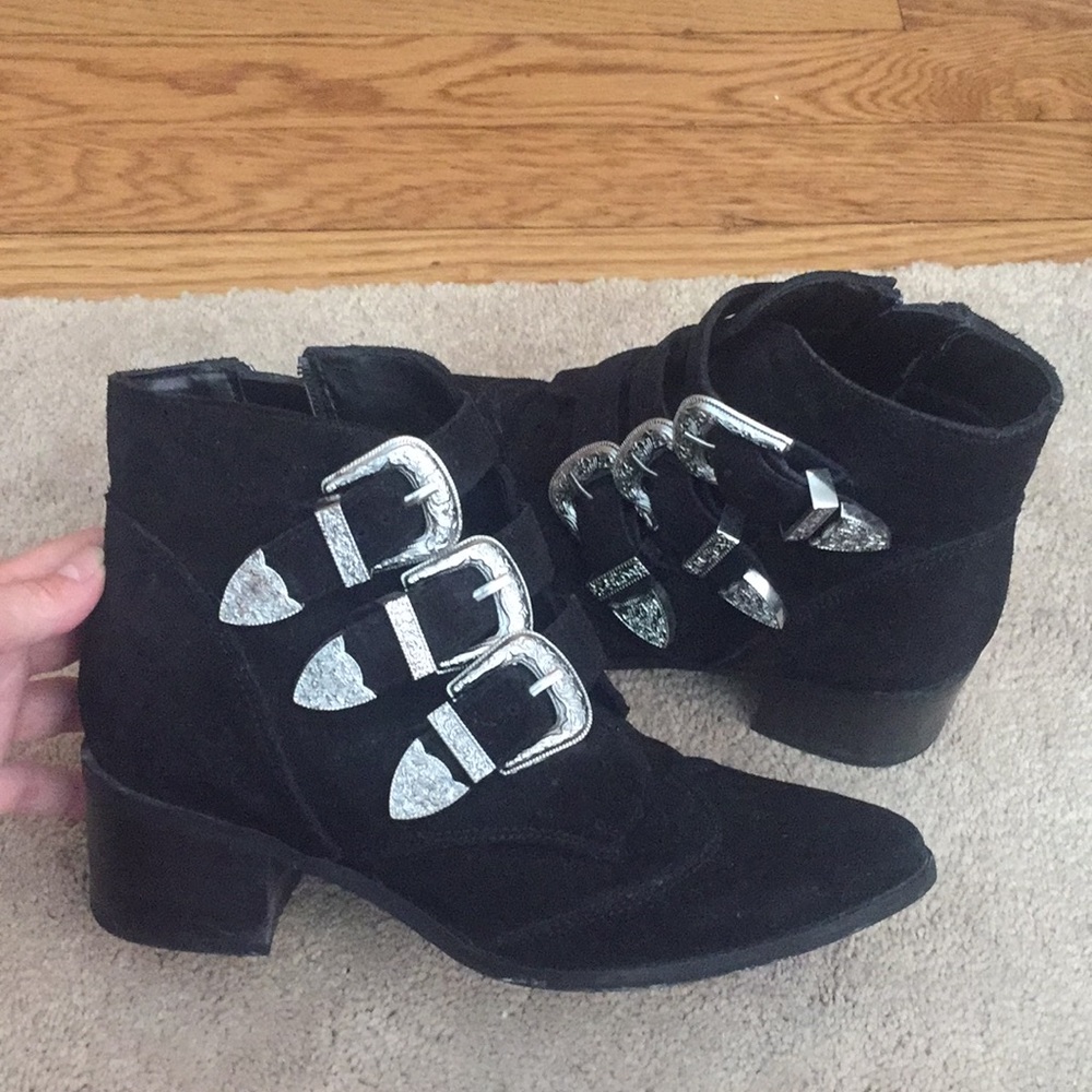 ASOS Suede Buckle Ankle Boots